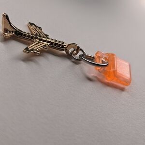 Dust Plug Charm Kindle and charging port USB-C USBc Airplane Gold and Orange